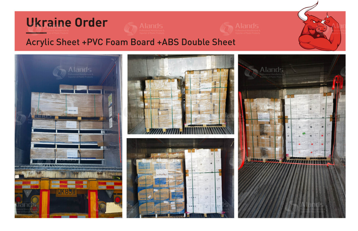 Ukraine Shipment of Acrylic, PVC & ABS Plastic Sheets Expédition de feuilles en plastique acrylique, PVC et ABS vers l'Ukraine
