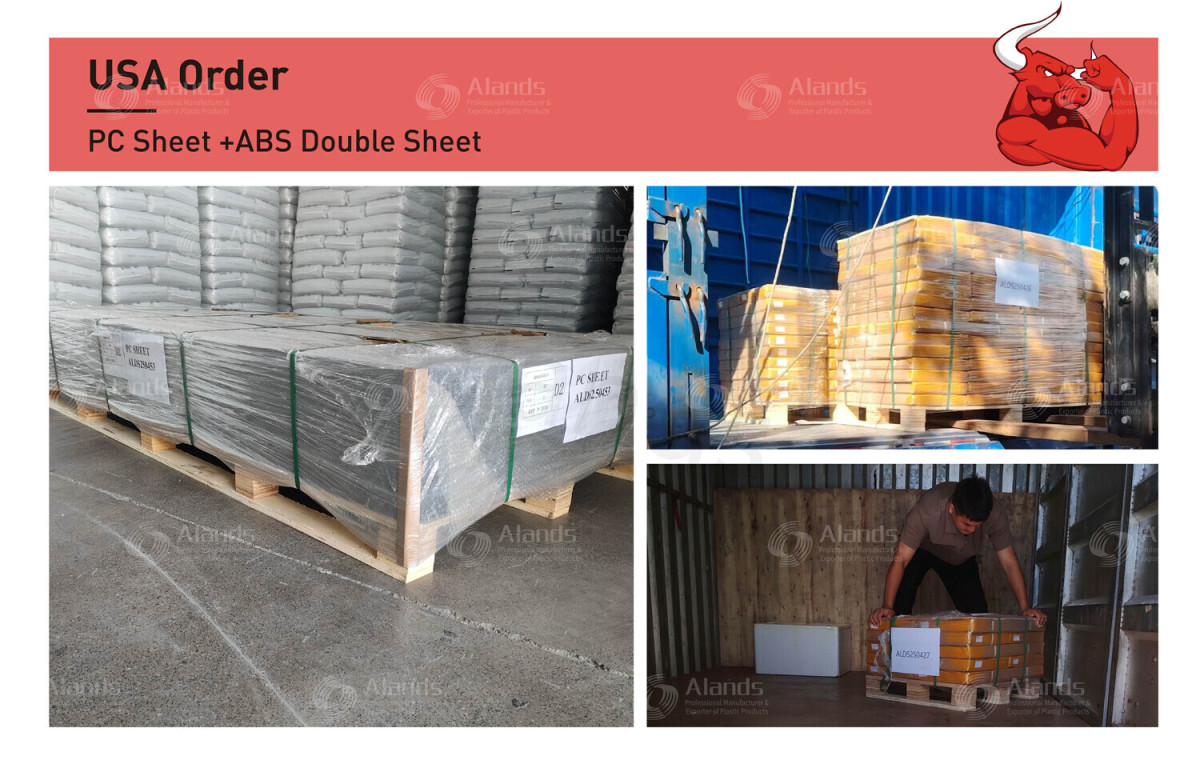 Expédition aux États-Unis : Exportation de feuilles de PC et de doubles feuilles d'ABS par Alands