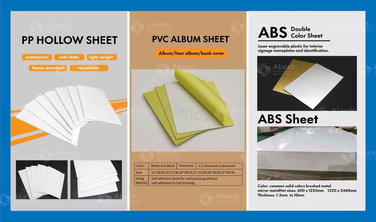Plaques en plastique : PP alvéolaire, PVC album, ABS