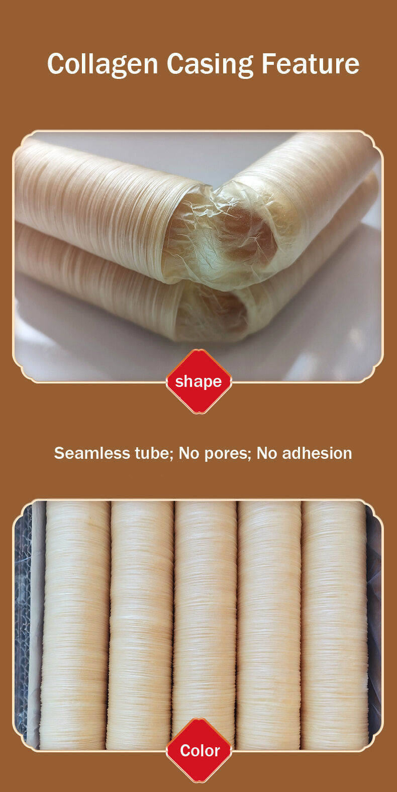 Edible collagen sausage casing