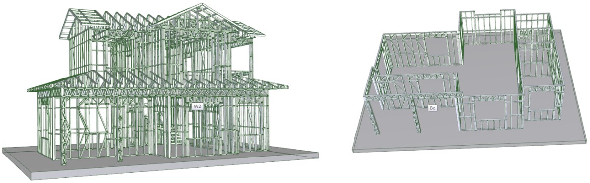 轻钢房屋主体框架两个 Mediterranean Style Light Steel Villa