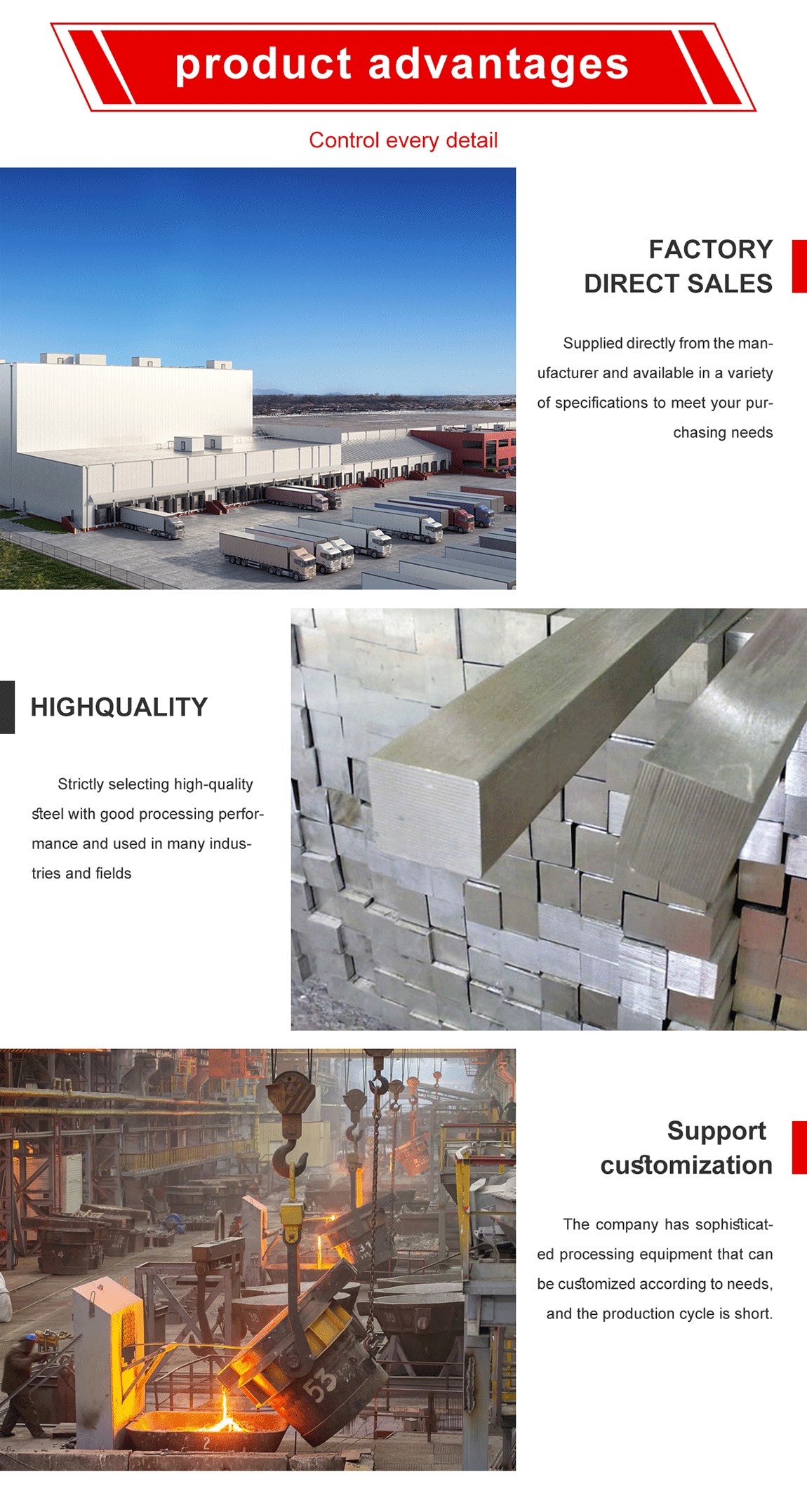 Stainless steel rectangular bar