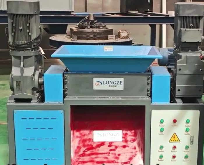 LONGZE 7.5+7.5 KW DOUBLE ROLLER SHREDDER SHIPPED