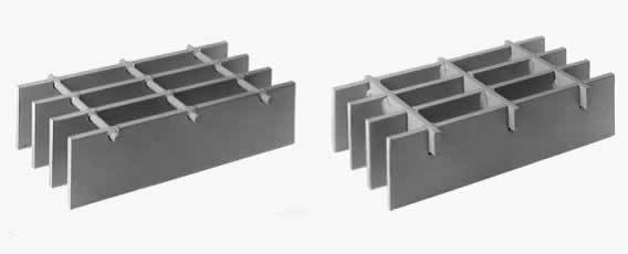 welded steel grating: standard cross bar, optional rectangular cross bar