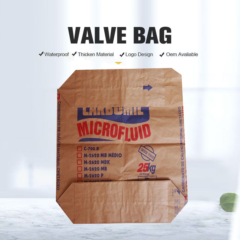 Custom Multi Layer Kraft Paper Bag with Valve