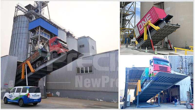 Non-foundation hydraulic truck dumper