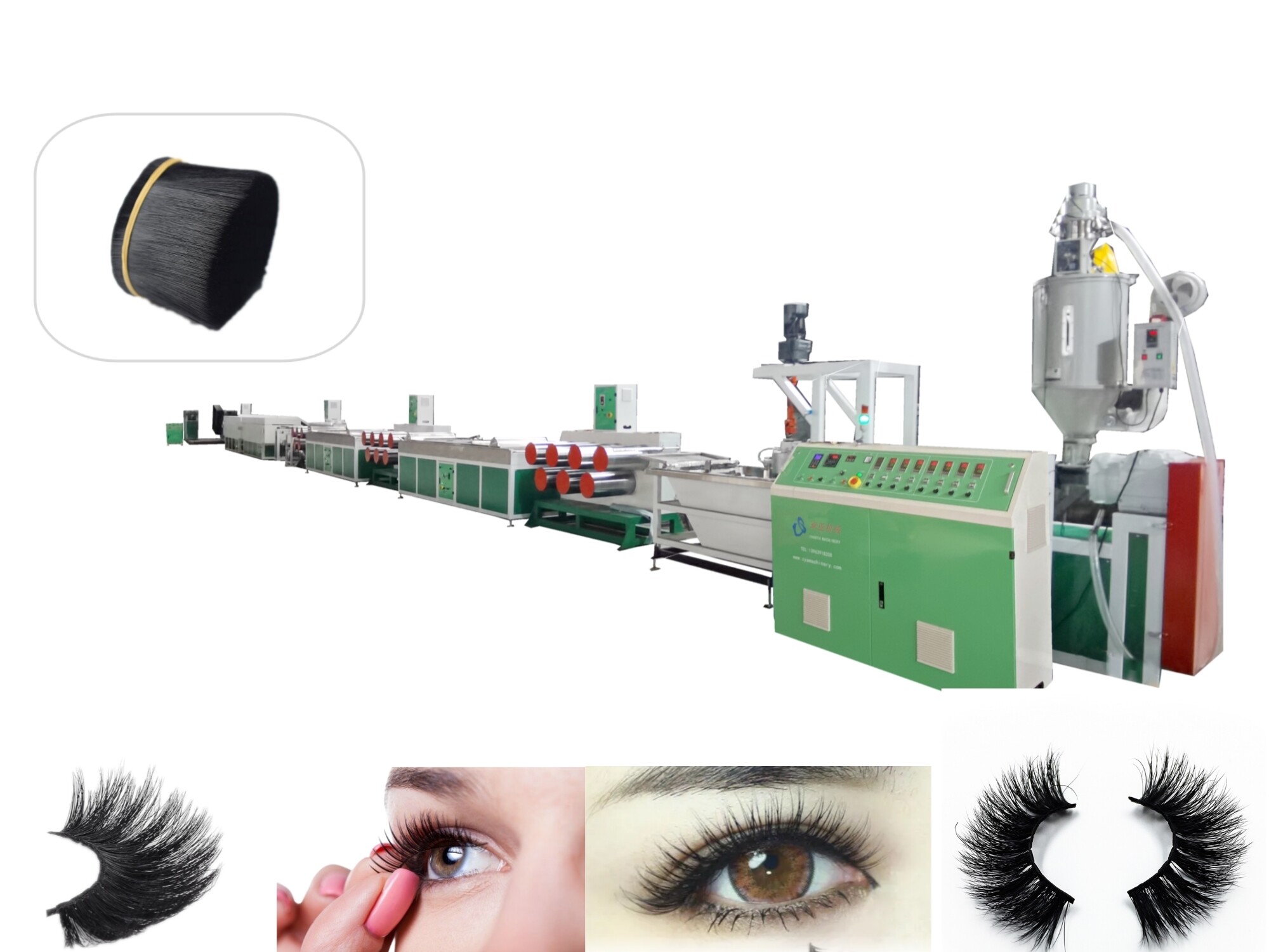 PET PBT synthetic eyelash filament extruder machine