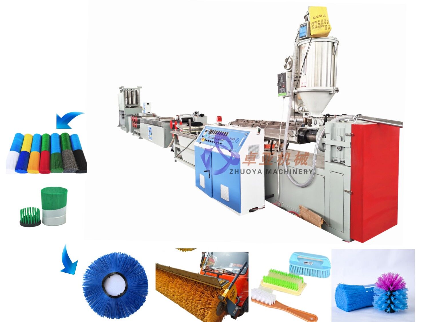 PP brush filament extruder machine