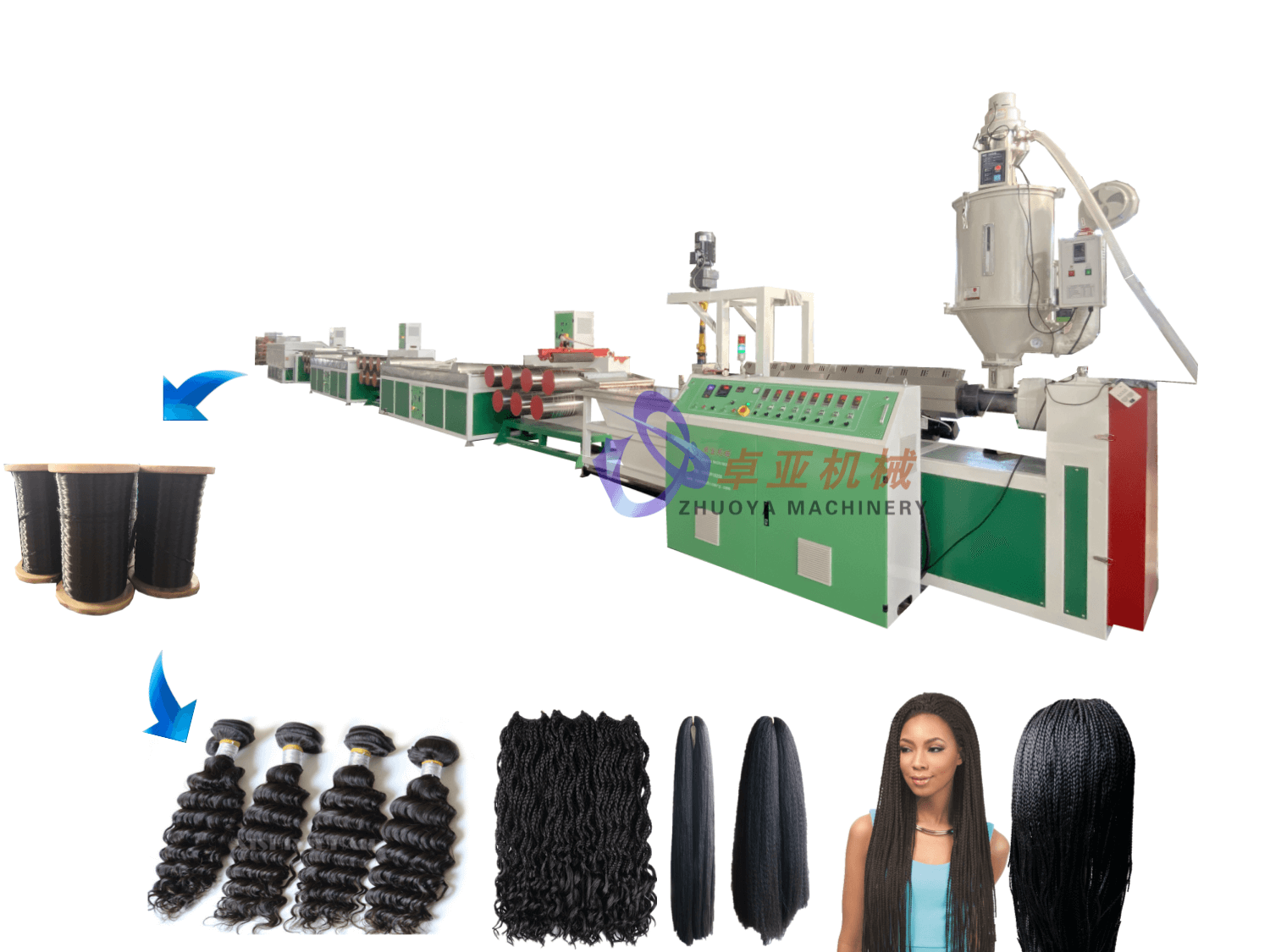 PP synthetic hair filament extruder machine