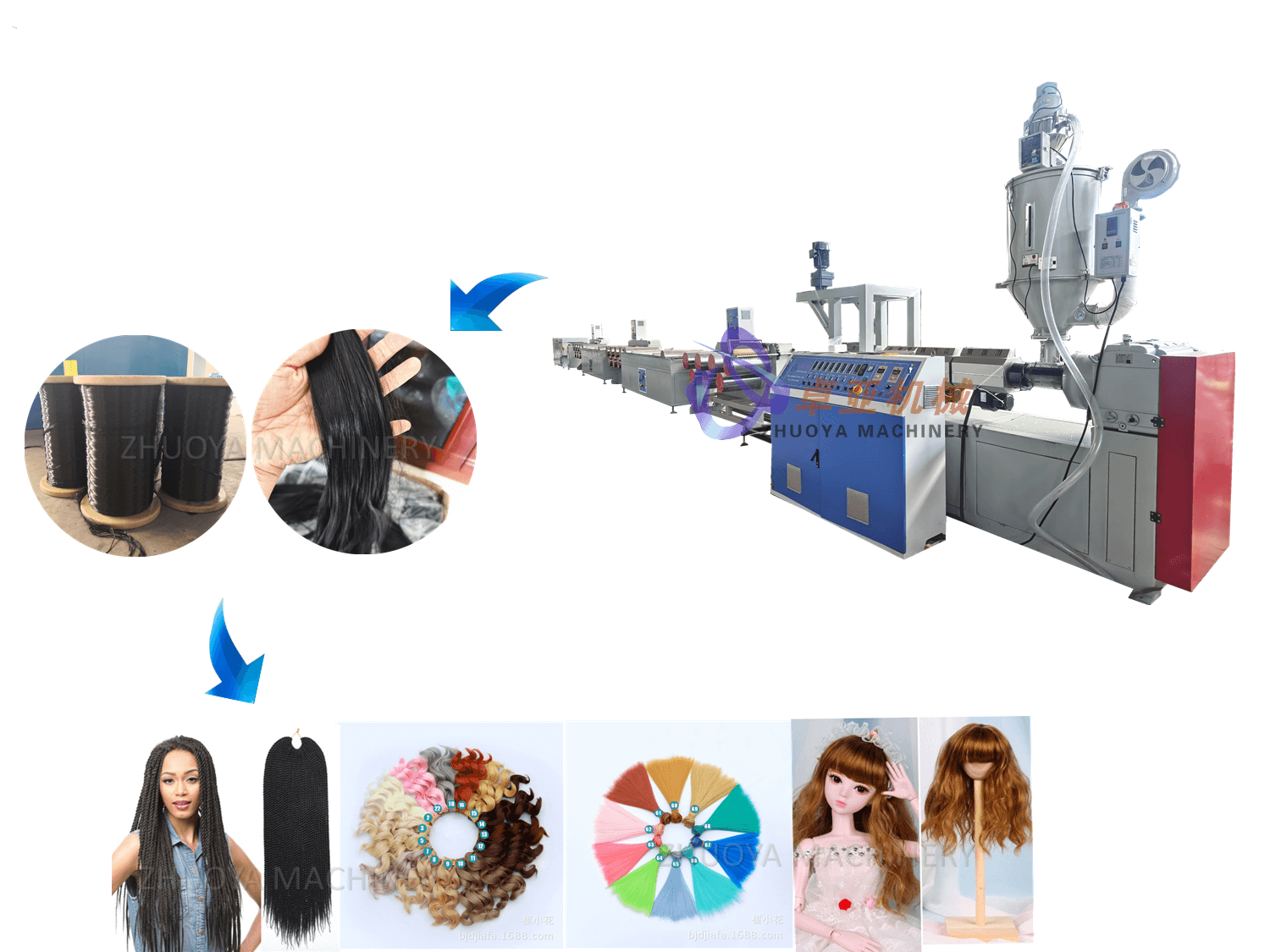 PA synthetic hair filament extruder machine