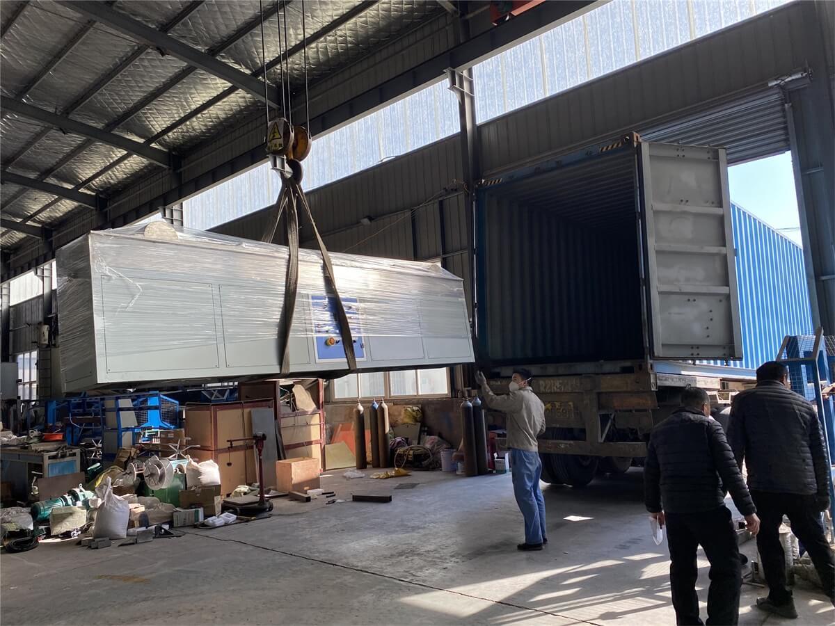 Machine Loading into the Containers for Shipment