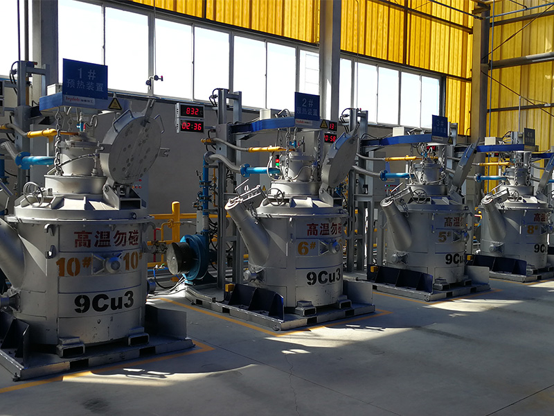 Equipo de precalentamiento de cuchara de transferencia de aluminio fundido a gas
