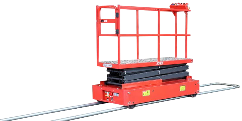 Track picking scissor lift