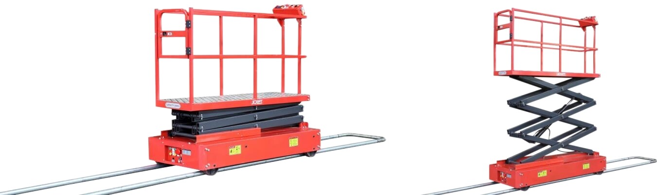 Track picking scissor lift