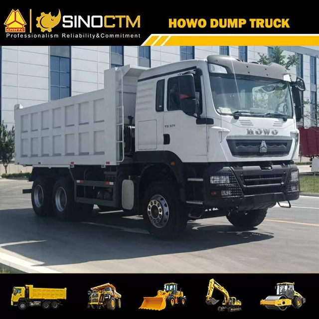 Nouveau camion-benne HOWO TX chinois 6x4 à 10 roues, 371 ch, benne en U de 21 m³, charge utile de 30 tonnes, pour le transport minier à ciel ouvert-(1)