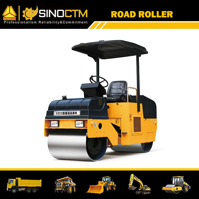 DOUBLE DRUM VIBRATORY ROLLER ,Operating Weight:2000kg