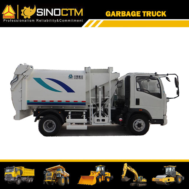 New SINOTRUK HOWO 6000liters/6cbm Kitchen Refuse Truck Side Loading Kitchen food Waste Garbage Truck price