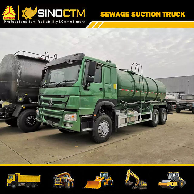 HOWO 6X4 400HP 18000L Sewage Suction Truck 10 Wheeler Vacuum Sewage Suction Tank Truck for Sale