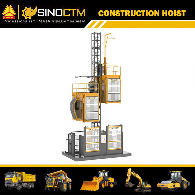Grue rapide 200m de construction de bâtiments de vitesse de double cage de SC200/200FS 2*2000kg
