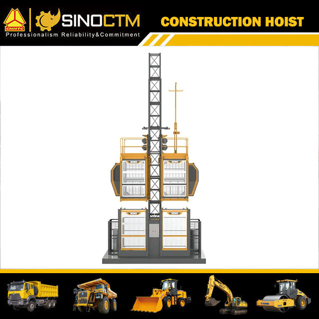 équipement de levage de grue de construction de bâtiments de double cage de la taille SC200/200ES1 de 500m
