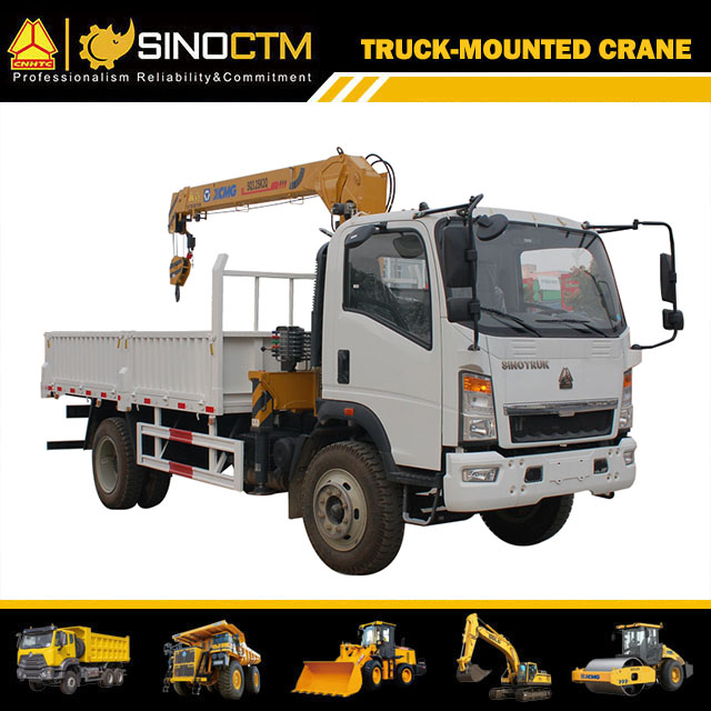 Camion-grue monté sur camion de 3 tonnes Sq3.2sk2q camion-grue à flèche télescopique