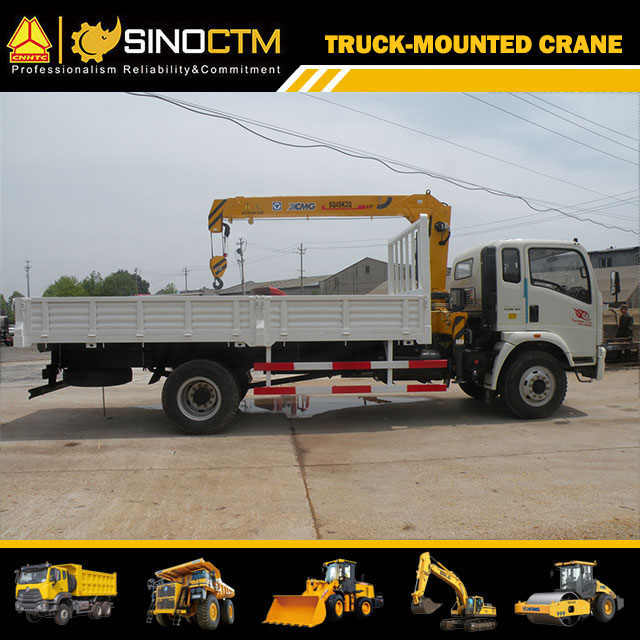 XCMG SQ4SK2Q 4ton grue à bras droit montée sur camion mini grue montée sur camion