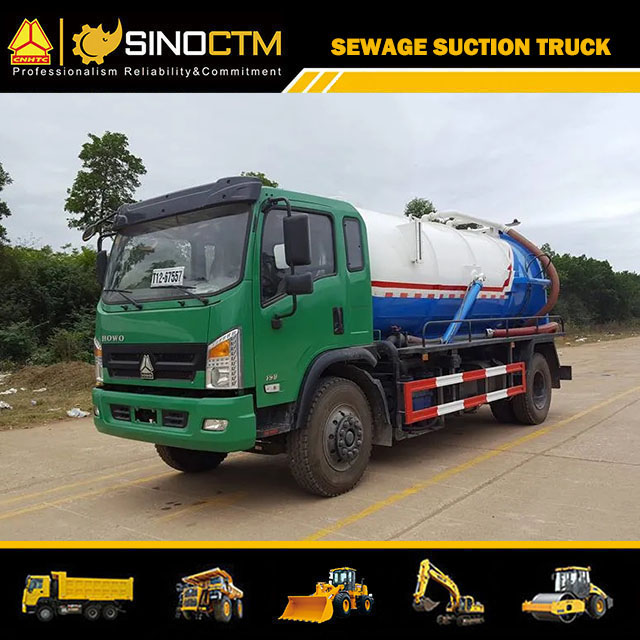 Sino 5cbm mini camion d'aspiration des eaux usées sous vide à vendre