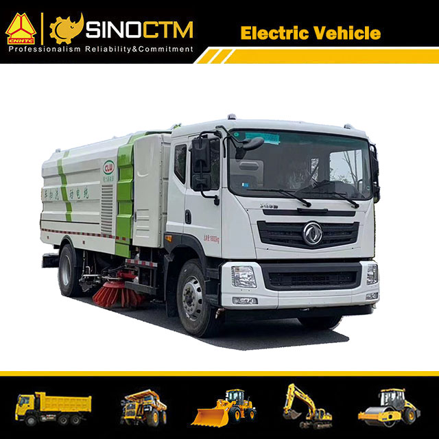 Balayeuse de route montée sur camion de la Chine 18 000 kg avec châssis électrique DONGFENG