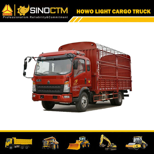 Capacité légère du camion de cargaison de roue de HOWO 6 de la boîte 20FT 10ton