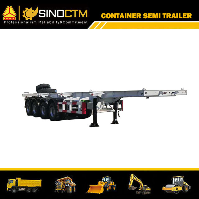 Prix d'usine 4 essieux 20" 40" camion/tracteur transporteur robuste navires conteneur de fret semi-remorque squelettique