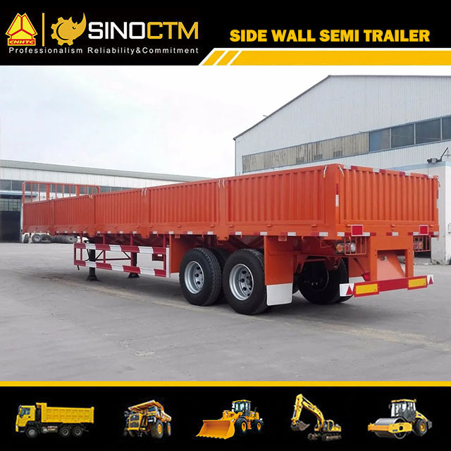 40tonne 2 essieux paroi latérale/chute latérale/panneau latéral/semi-remorque de camion de conteneur de fret en vrac