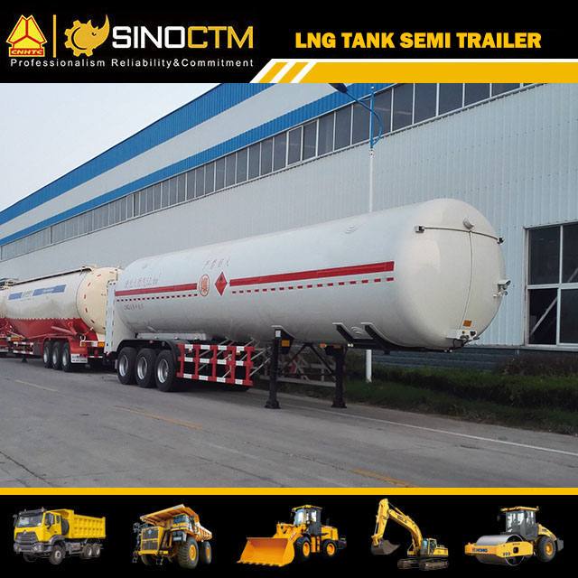 Semi-remorque-citerne de GNL de SINO TRUCK trois essieux 52.6CBM