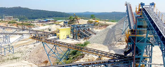 Ligne de production d'agrégats de granit/basalte 800-1000T/H