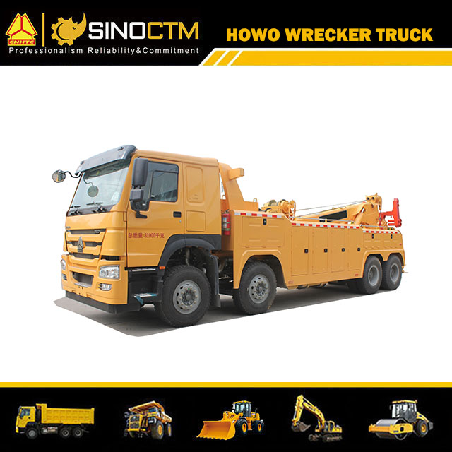 Sinotruk HOWO 8X4 Heavy Duty Rotation 360 degrés dépanneuse camion dépanneuse récupération d'équipement de sauvetage et camion de remorquage