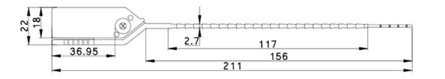 DX6-303P.png Plastic Security Seal 210mm DX6-303P