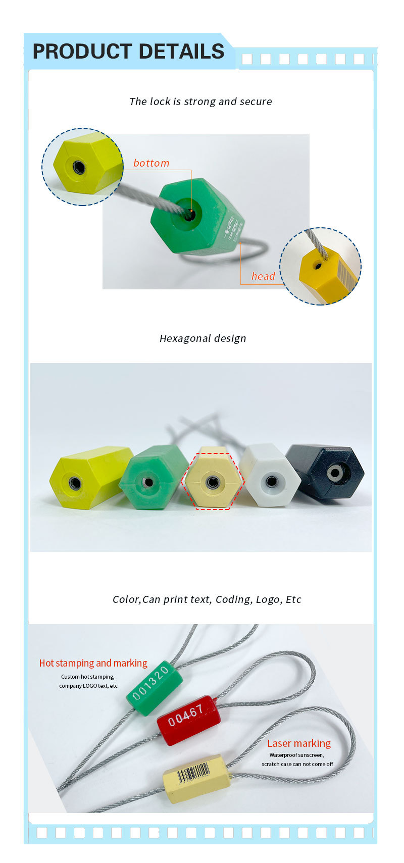 Hexagonal Plastic Cable Seal DX209C