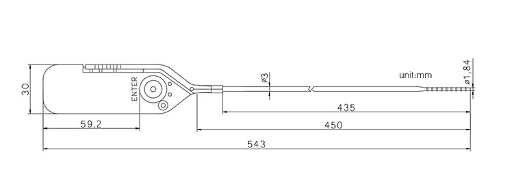 DX6-101P.png Plastic pull tight security Seal DX6-101P