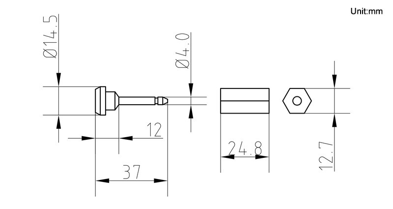DX107B.png Small Mini 37mm Red Bolt Seal DX107B