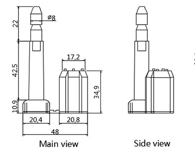 ABS Coated 86mm Long Container Bolt Seal DX117B