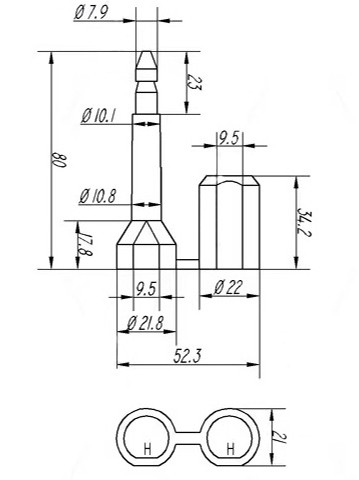 Security ABS Coated Container Bolt Seal DX118B