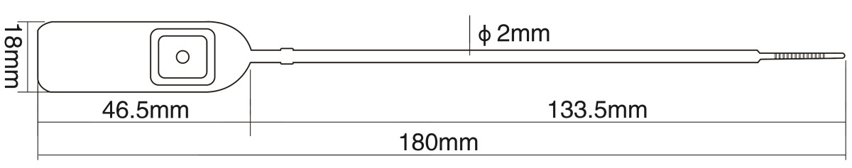 DX6-117P 180mm.jpg Plastic Cargo Security Seal DX6-117P