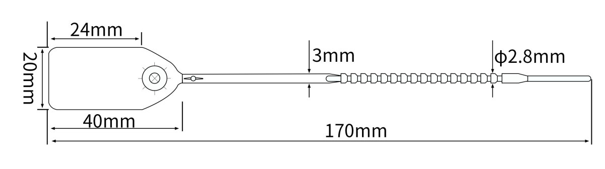 17CM Orange White Plastic Seal Tag DX6-305P