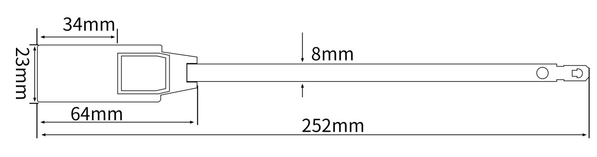 size_04.jpg High Security 220MM Self-locking Metal Strap Seal DX804MS