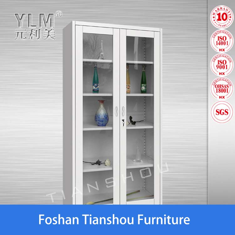 Open glass cabinet
