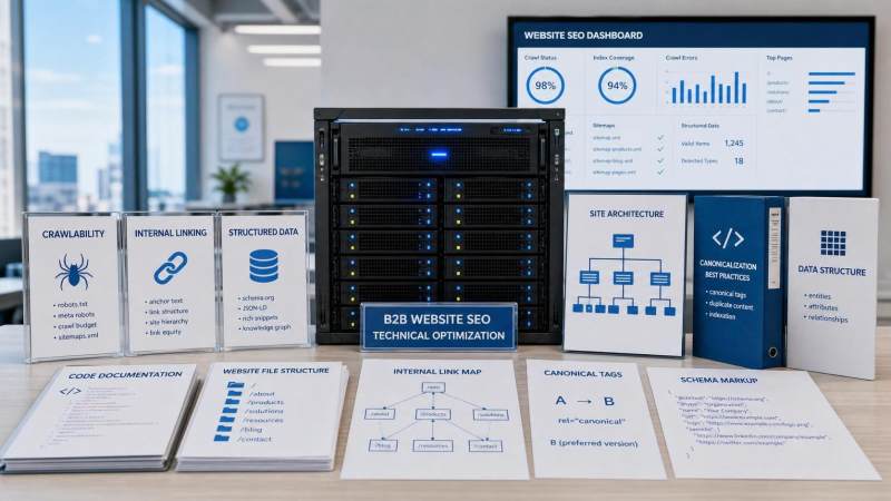 B2B网站SEO技术优化包括哪些内容？抓取、内链与结构化部署详解