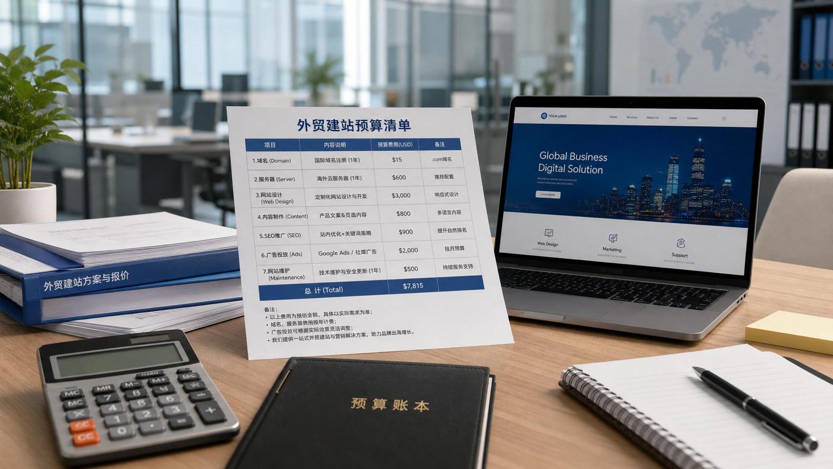 外贸建站清单明细有哪些?域名、服务器、内容与推广预算一表看懂 外贸建站清单明细有哪些?域名、服务器、内容与推广预算一表看懂