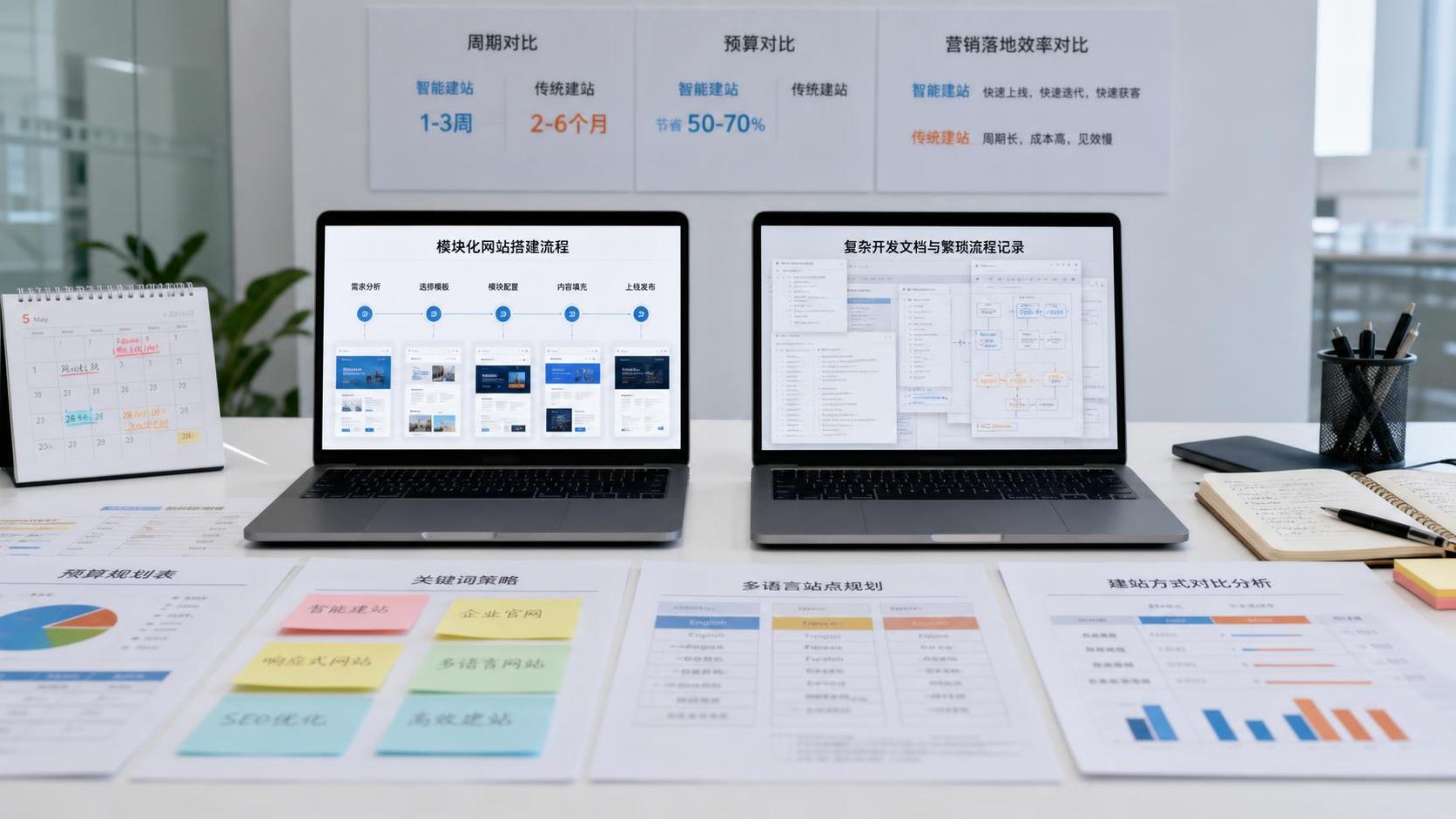 智能建站和传统建站对比，哪些项目更适合前者