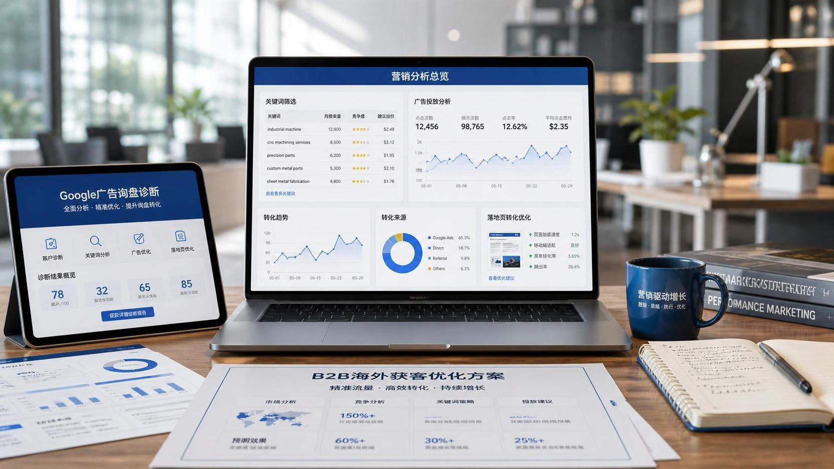 Google广告推广 询盘少，先排查关键词还是落地页