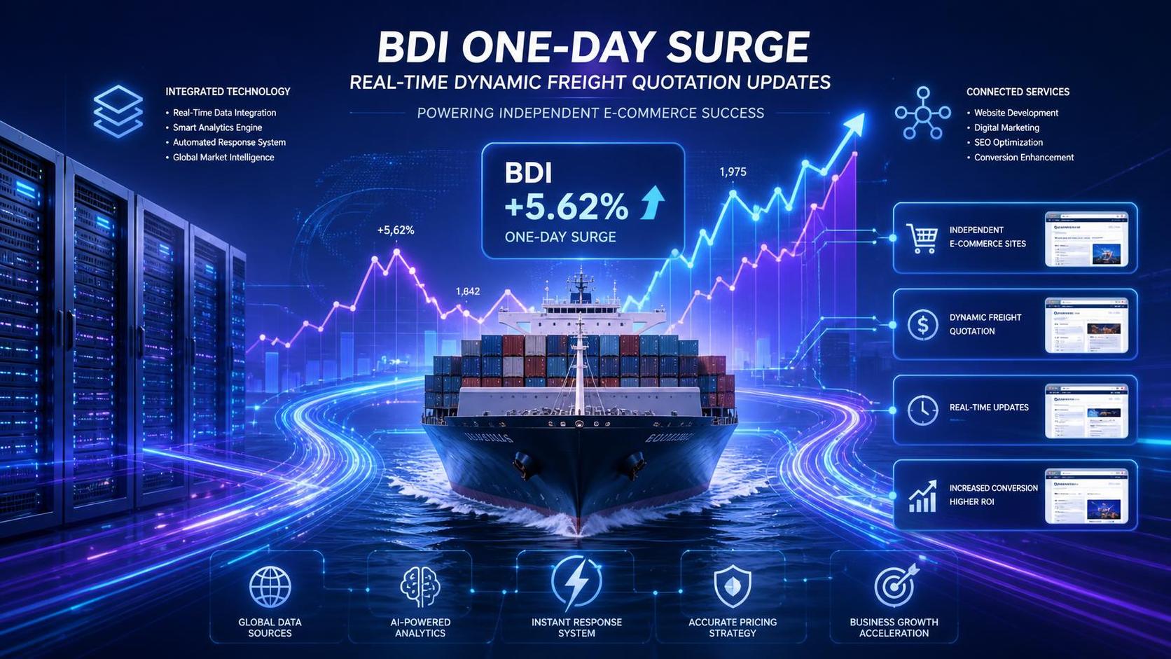 BDI单日涨18%推动独立站运费报价联动升级
