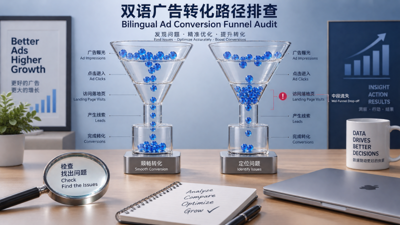法语和英语广告的转化率差很多，怎么定位原因？